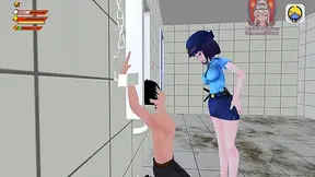 Trapped Pupil Endures Strict Officers Bath in Steamy Hentai Drama