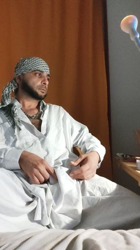 Dirtyjunkbro Dressed in Afghan Clothes, Cover Socks Piss in and Piss Drink