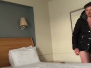 Straight British Builder In Hotel After Work Having a wank