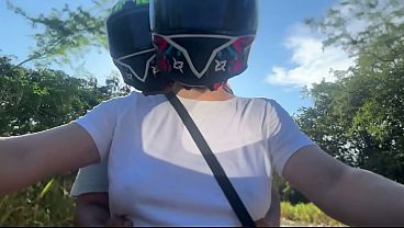 Latina babe gets noticed for her big tits in public