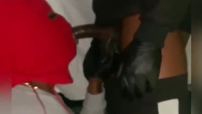 Transsexual gives sloppy head and swallows bbc cum