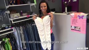 Risky Pickups - Skinny Amateur Gina Devine Rides Cock in Back Fitting Room
