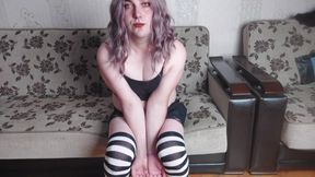 The Cuttest Crossdresser in Gothic Style You Have Ever Seen Before with Big Butt