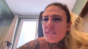 Tanned white girl with big tits moans while sucking wet pussy and ass