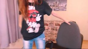 Beautiful Woman Wearing T Shirt and Jeans