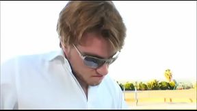 Slut babe is trying to excite and fuck the owner of a villa in California