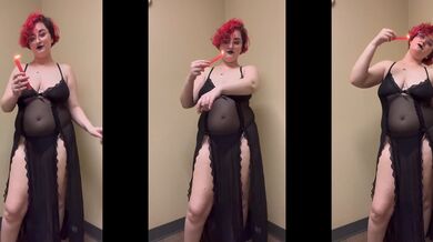 Goth Girl Plays with Wax on Titties