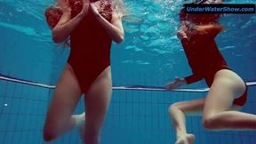 Two young lovers beneath the waves