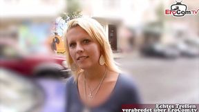 Naughty&#x1F608; German street sex casting, college student gets down dirty.