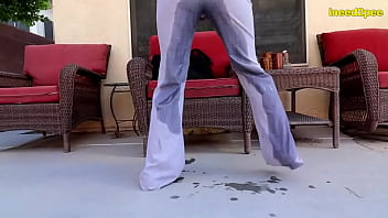 Ineed2pee Sydney Paige pissing dress pants after work