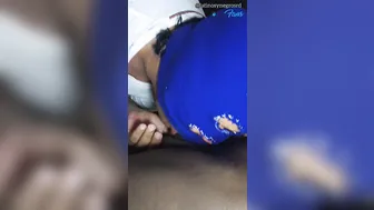 Amateur sucks neighbor's big black cock before bareback anal