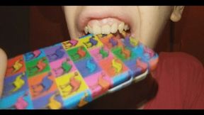 I destroy a plastic cover case with my teeth