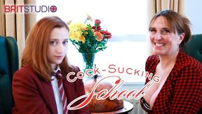 Stepmom Teaches Stepdaughter To Suck Cock