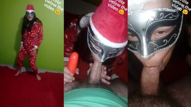 Contest video - Santa's little bitch has fun with red dildo and cock