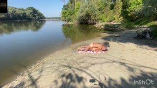 Sex on the Beach. My buddy’s gorgeous 20-year-old model girlfriend is enjoying my hard cock.