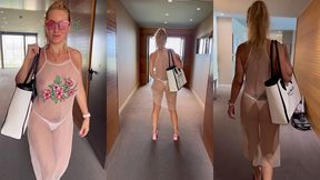 suite de mon sejour en espagne m exhibant dans l hotel en portant une robe ...