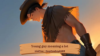 Young man moans loudly during intense fucking session