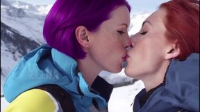 Curvy 3D beauty Anna gives a public fellatio at the ski resort