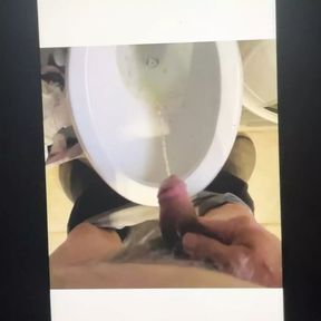 Piggies thick cock pissing