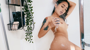 Small boobs ebony hot girl Avery Ebony exposing hot body after sexy striptease