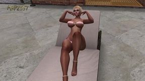 3d big breasted bikini bimbo having pool sex