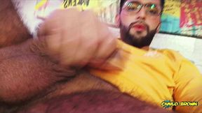 jerking my big uncut cock until i cum. would you like me to cum in your ass next? ?