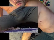 BLONDE GUY CAMSHOW COMPRESSION SPANDEX IN DAD'S BASEMENT