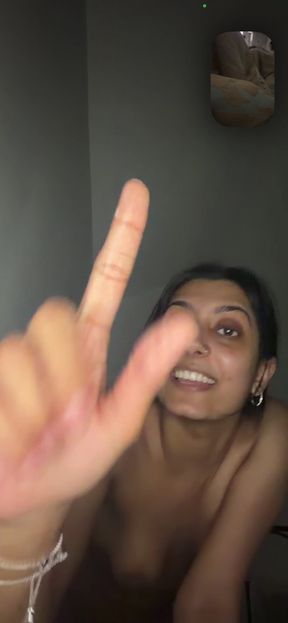 Naughty pakistani teen plays with her natural boobs and fingers her juicy pussy