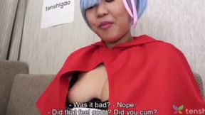 Riho's Anime Costume Couch Casting Interview: Explicit Blowjob Action in HD Part 2
