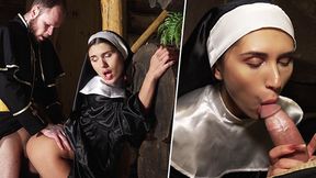 Get bent by a holy hole in the wall, sinful sisters get sin-scrubbing