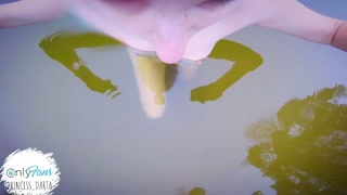 POV: Beautiful Nude Girl Public Winter Swimming In Frozen Lake