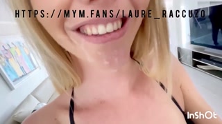 Laure Raccuzo - French slut empties the pizza delivery man's balls! 100% Real