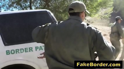 Blonde whore getting fucked hard by an border agent