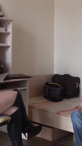 MILF hungry for cock gets tamed but insatiable a dildo enters her inside