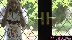 MatureLacey com - Busty British mature's group sex and creampie