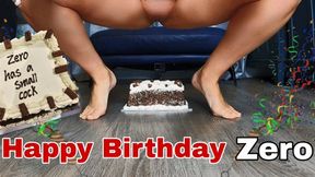 Happy Birthday Zero! Femdom Cake Sitting Sploshing, Pussy, Ass Licking