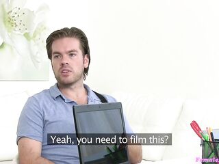 British Hunk TV actor give a Consummate Performance in his Porn Auditions - Female Agent