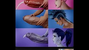 Multiple Overwatch Transgender Sluts Jerking Off And Cumming At The Same Time