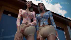 Outdoor Threesome with Two Futunari Ladyboy (3D Animation)