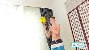 Sexy Soccer Fan Angel Loves Covering His Ball With His Hot Load! 10 Min