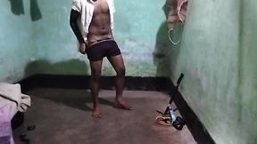 Straight Friend first time Gym In Underwear Big Monster Cock Muscular Body