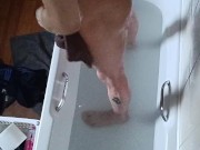 Flushing my head down the toilet and top view of my skinny perfect body while in Bath tub