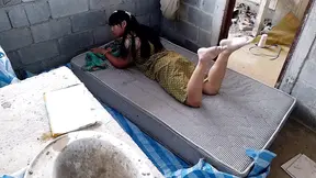 Two girls fall off bed