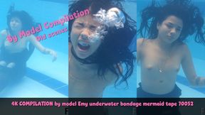 4K COMPILATION by model Emy underwater bondage mermaid tape 70052