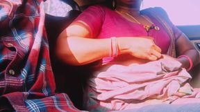 Villege Aunty with Son in Law Car Sex Telugu Dirty Talks.