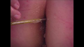 taylors spanked gags with cock & gets thermometer in her ass