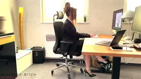 Boss takes advantage of his secretary in the office.