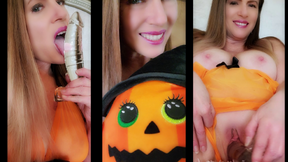 My Sexy Orange Lingerie Halloween 2022 Dildo Suck And Fuck With JOI