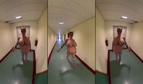 The Little Pregnant Cow Chantal with a Big Belly and Big Tits Goes for a Walk