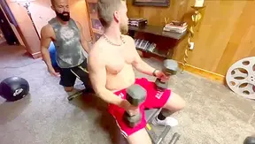 Sweat-Fueled Squats Till He Blasts Cream – Gay Gym Glory Hole Action 18+